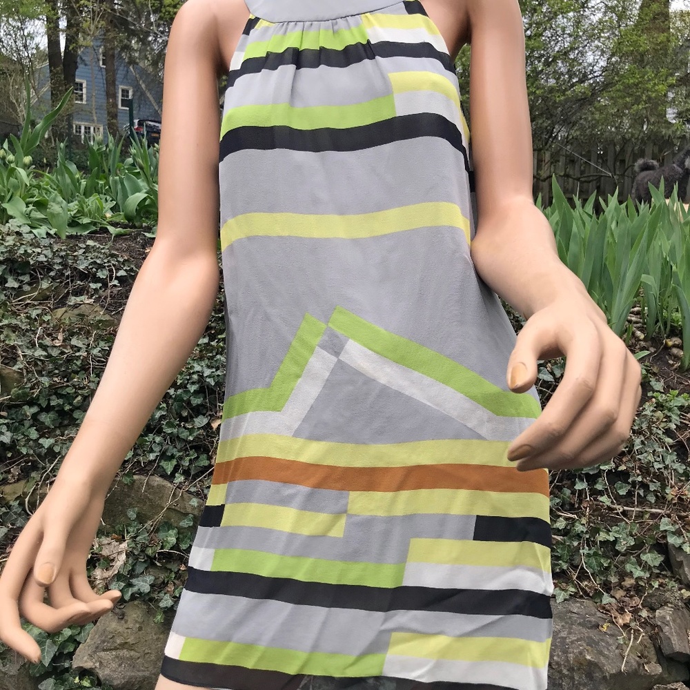 Tibi silk sleeveless striped mini or tunic 2